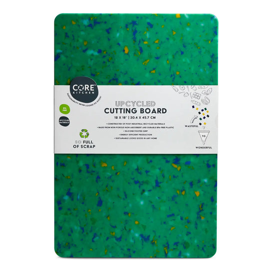 Core Home Recycled Plastic Cutting Board: Large, Confetti on Green