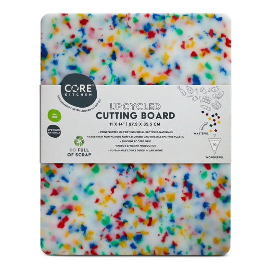 Core Home Recycled Plastic Cutting Board: Medium, Confetti
