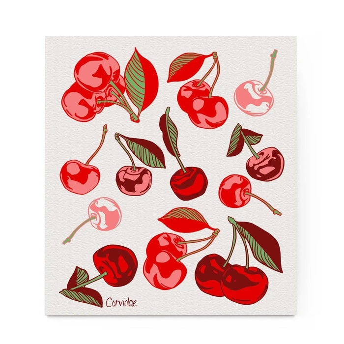 Corvidae Swedish Dishcloth: Cherry