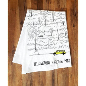 Corvidae Tea Towel: Yellowstone Jammer & Geyser