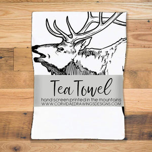 Corvidae Tea Towel: Elk