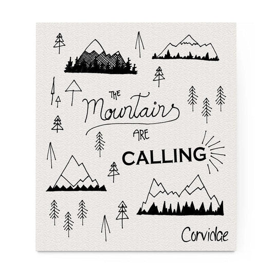 Corvidae Swedish Dishcloth: Mountains Are Calling