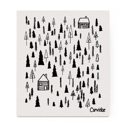 Corvidae Swedish Dishcloth: Cabin