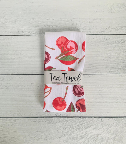 Corvidae Tea Towel: Cherry