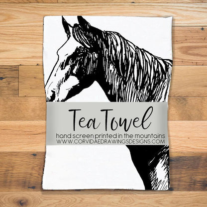 Corvidae Tea Towel: Horse