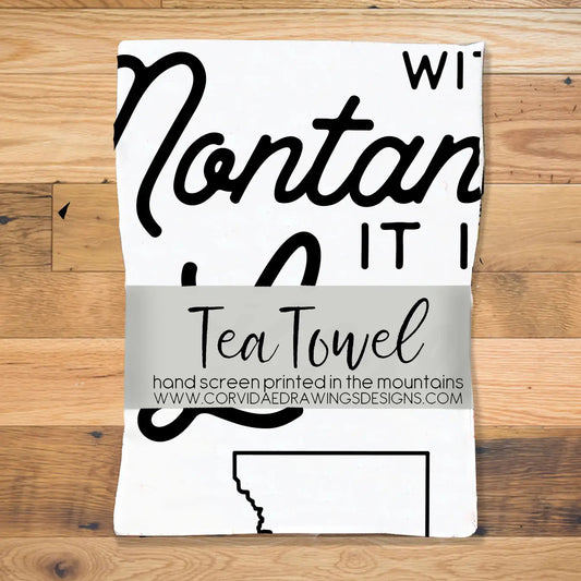 Corvidae Tea Towel: Montana It Is Love