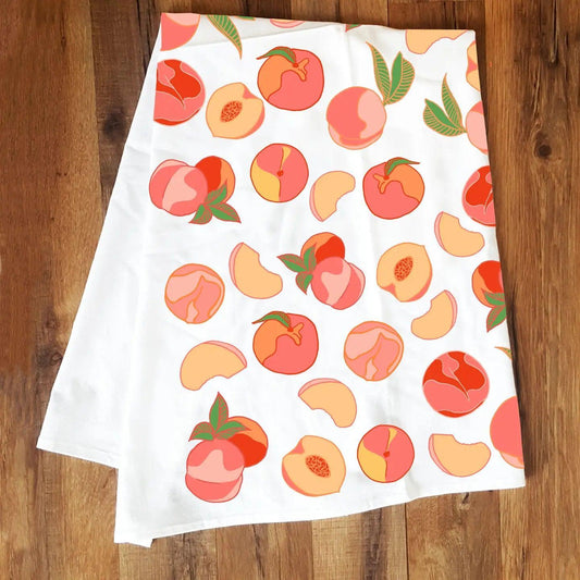 Corvidae Tea Towel: Peach