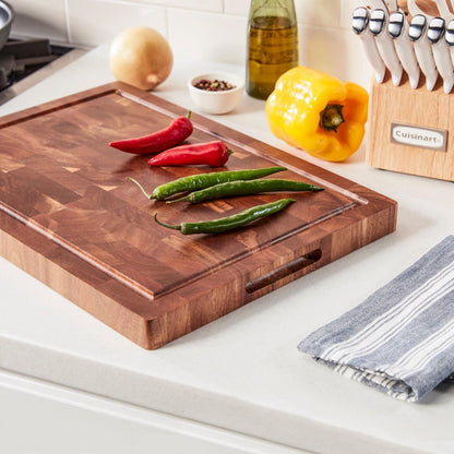 Cuisinart End Grain Cutting Board: 17" x 12", Acacia