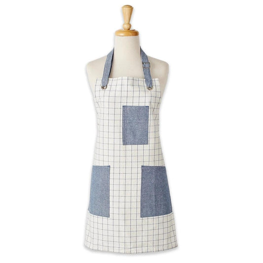 DII Apron: Navy Windowpane Plaid