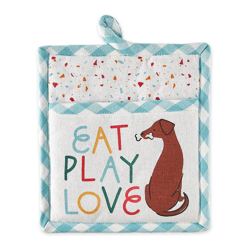 DII Potholder Gift Set: Eat Play Love