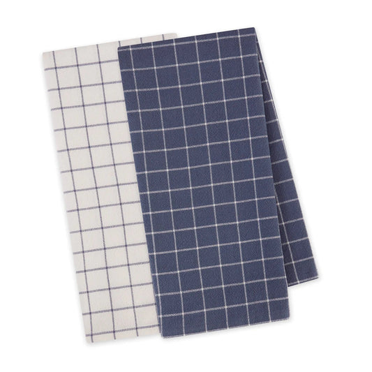 DII Dishtowels (Set of 2): Windowpane, Blue Indigo