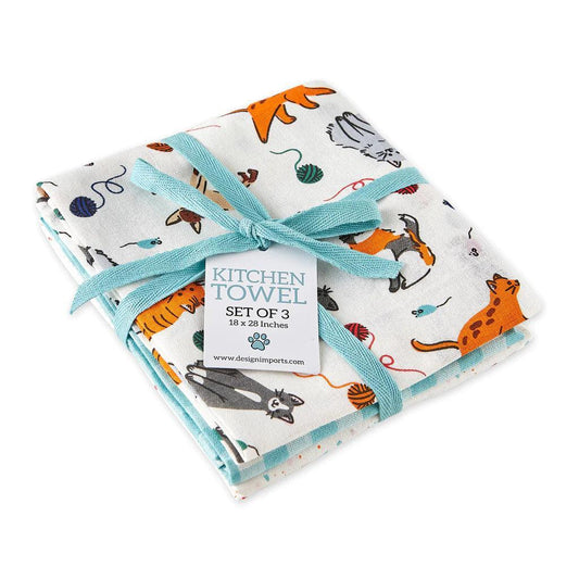 DII Dishtowels (Set of 3): Feline Fine