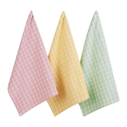 DII Dishtowels (Set of 3): Spring Windowpane Plaid, Heavyweight