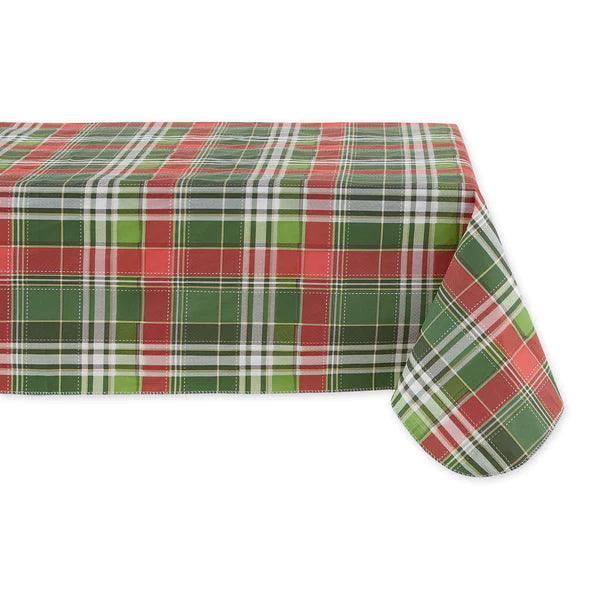 DII EcoVinyl Tablecloth: Green Plaid