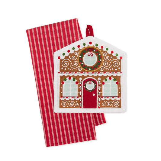 DII Potholder Gift Set: Gingerbread House