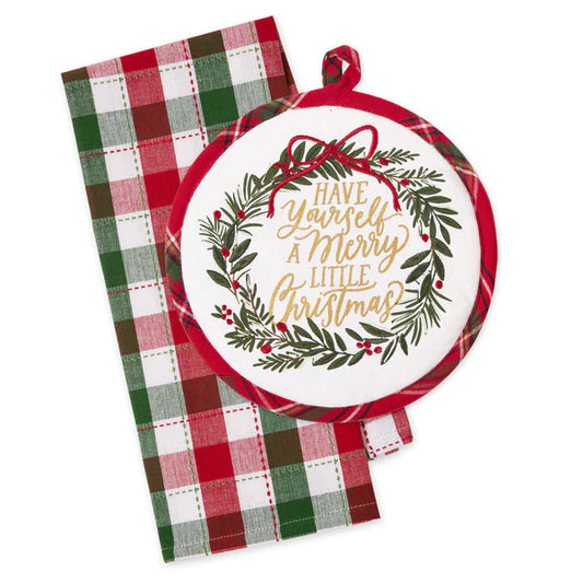 DII Potholder Gift Set: Merry Little Christmas