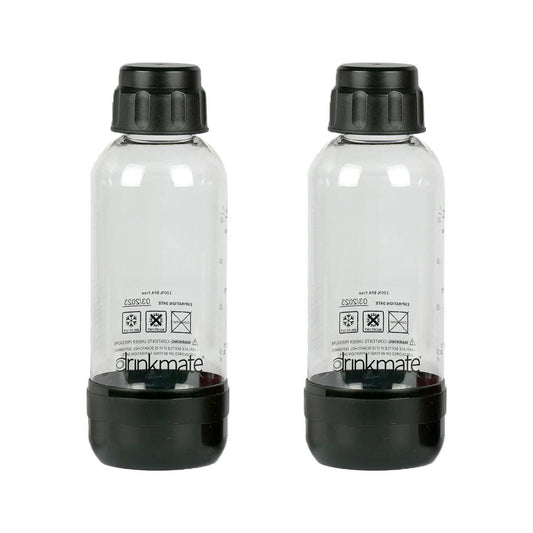 DrinkMate Carbonation Bottles (Set of 2): 0.5 Liter, Black