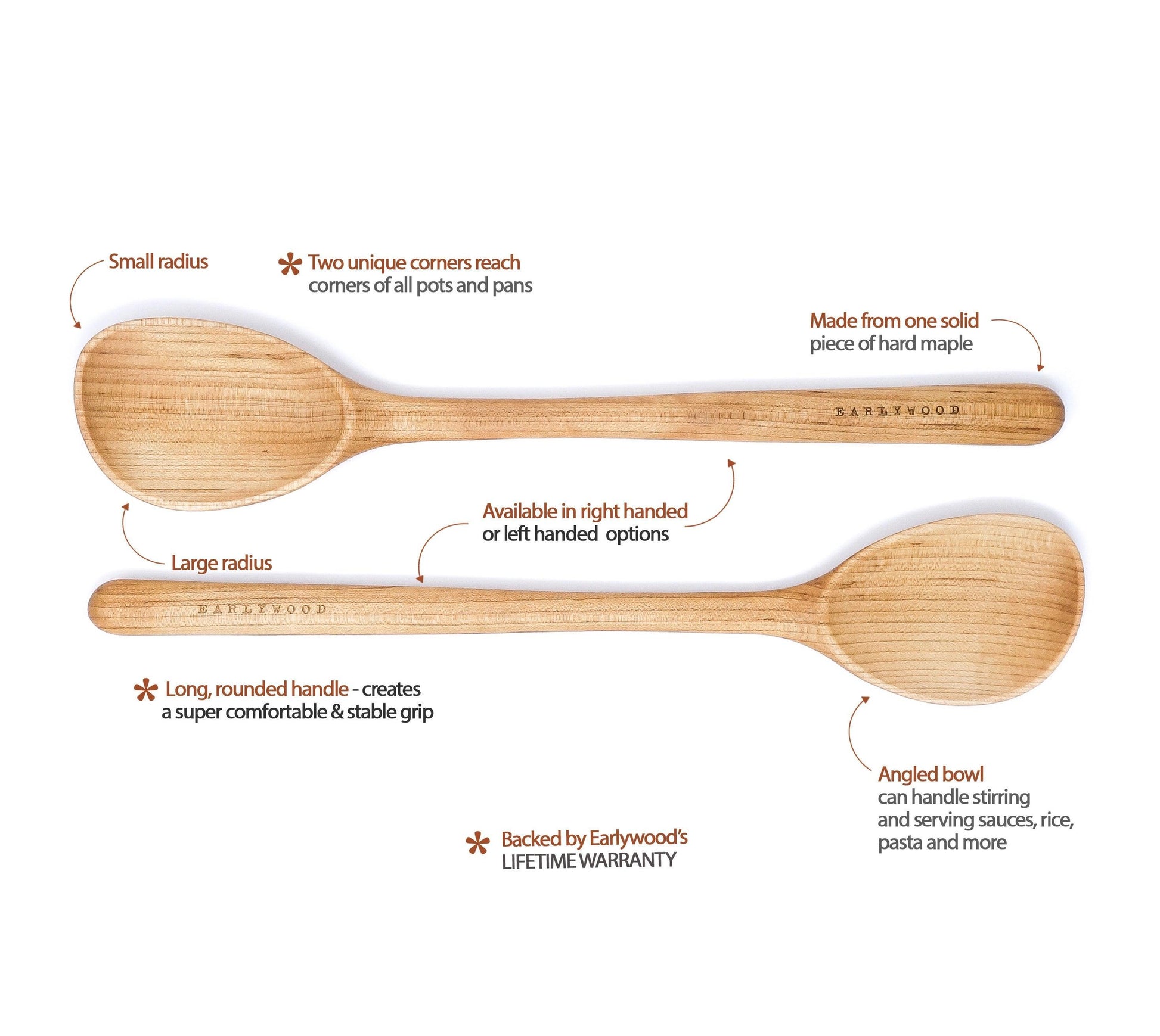 Earlywood Cooking Spoon: Maple, Right Handed