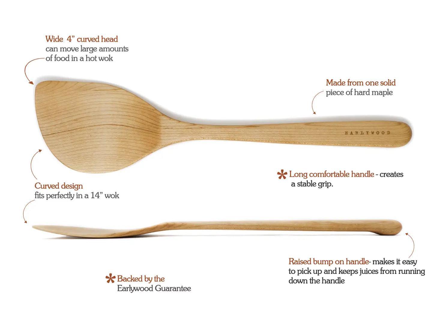 Earlywood Wok Spatula: Maple, Right Handed