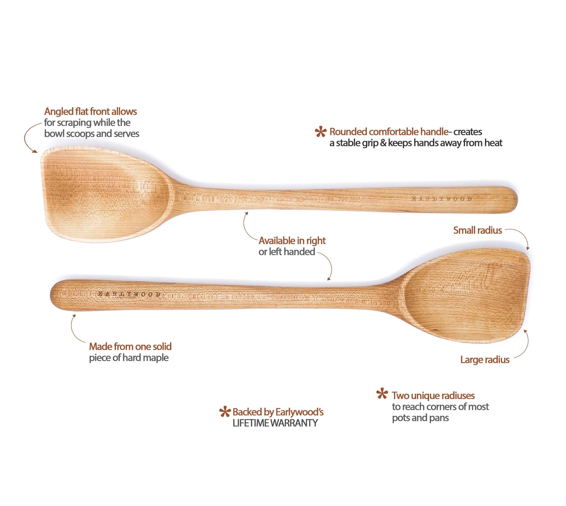 Earlywood Scraper Spoon: Maple, Right Handed