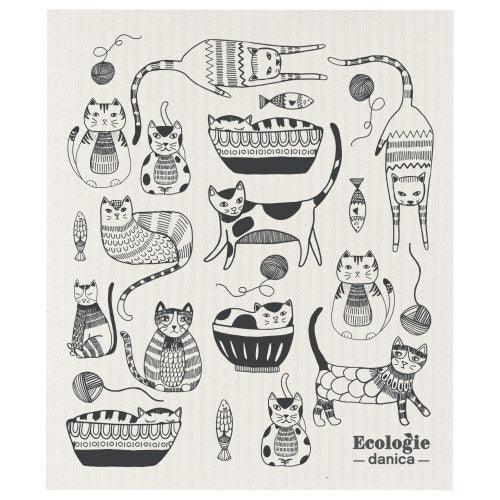 NOW Designs Swedish Dishcloth: Purr Party