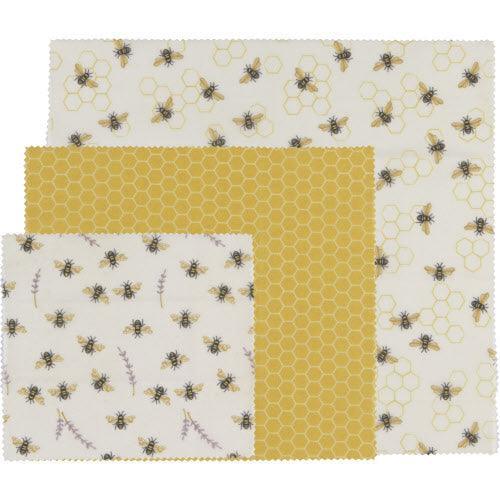 NOW Designs Bee's Wax Wraps (Set of 3): Bees