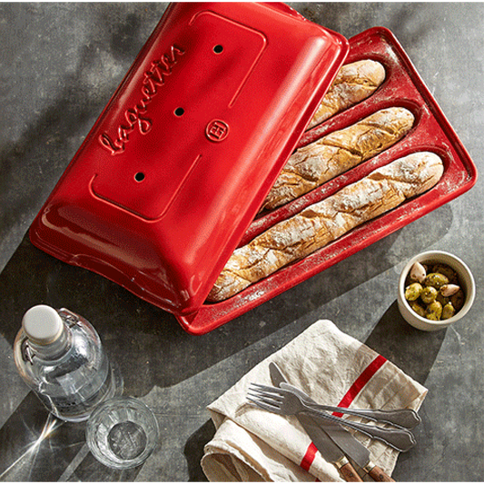 Emile Henry Bread Baker: Baguette, Burgundy