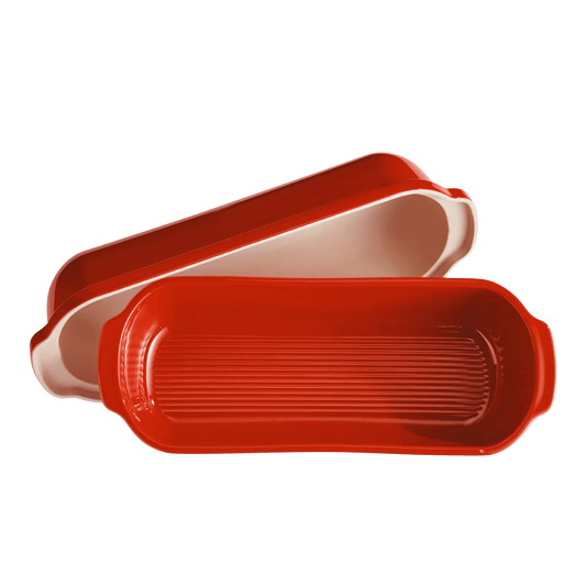 Emile Henry Bread Baker: Italian / Pullman, Poppy Red