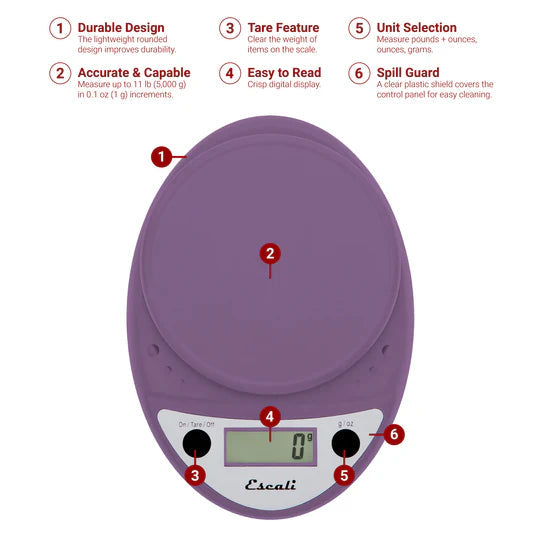 Escali Primo Digital Scale: Lavender