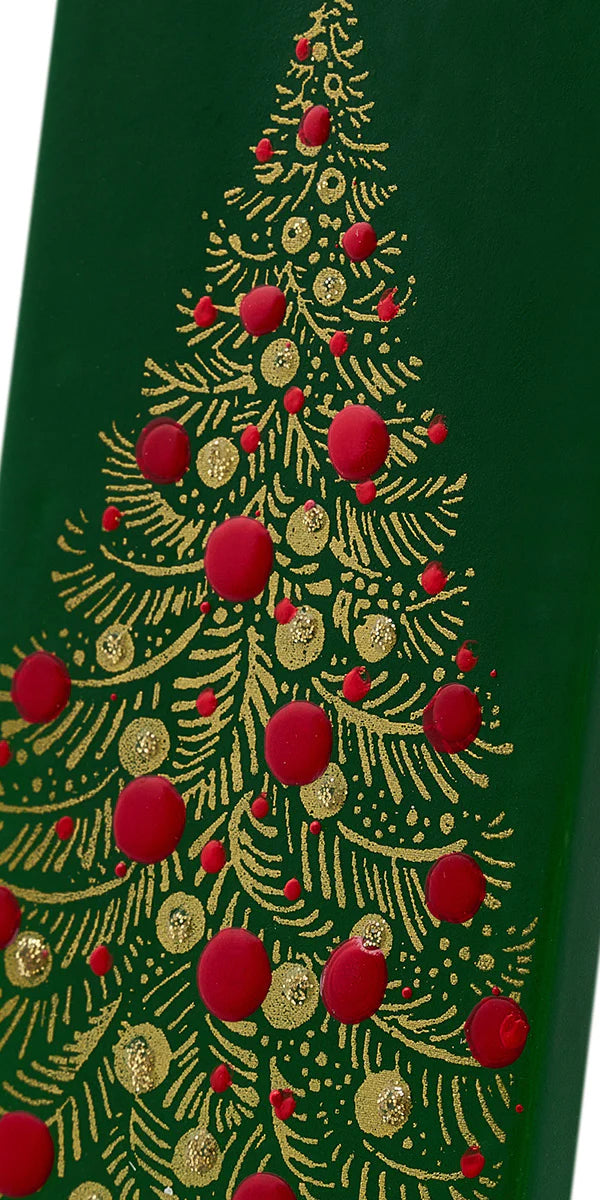 Flatyz Candle: Gold Christmas Tree On Green