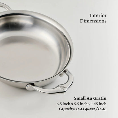 Hestan Provisions Clad Oval Au Gratins (Set of 2): Small