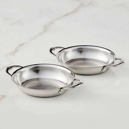 Hestan Provisions Clad Oval Au Gratins (Set of 2): Small