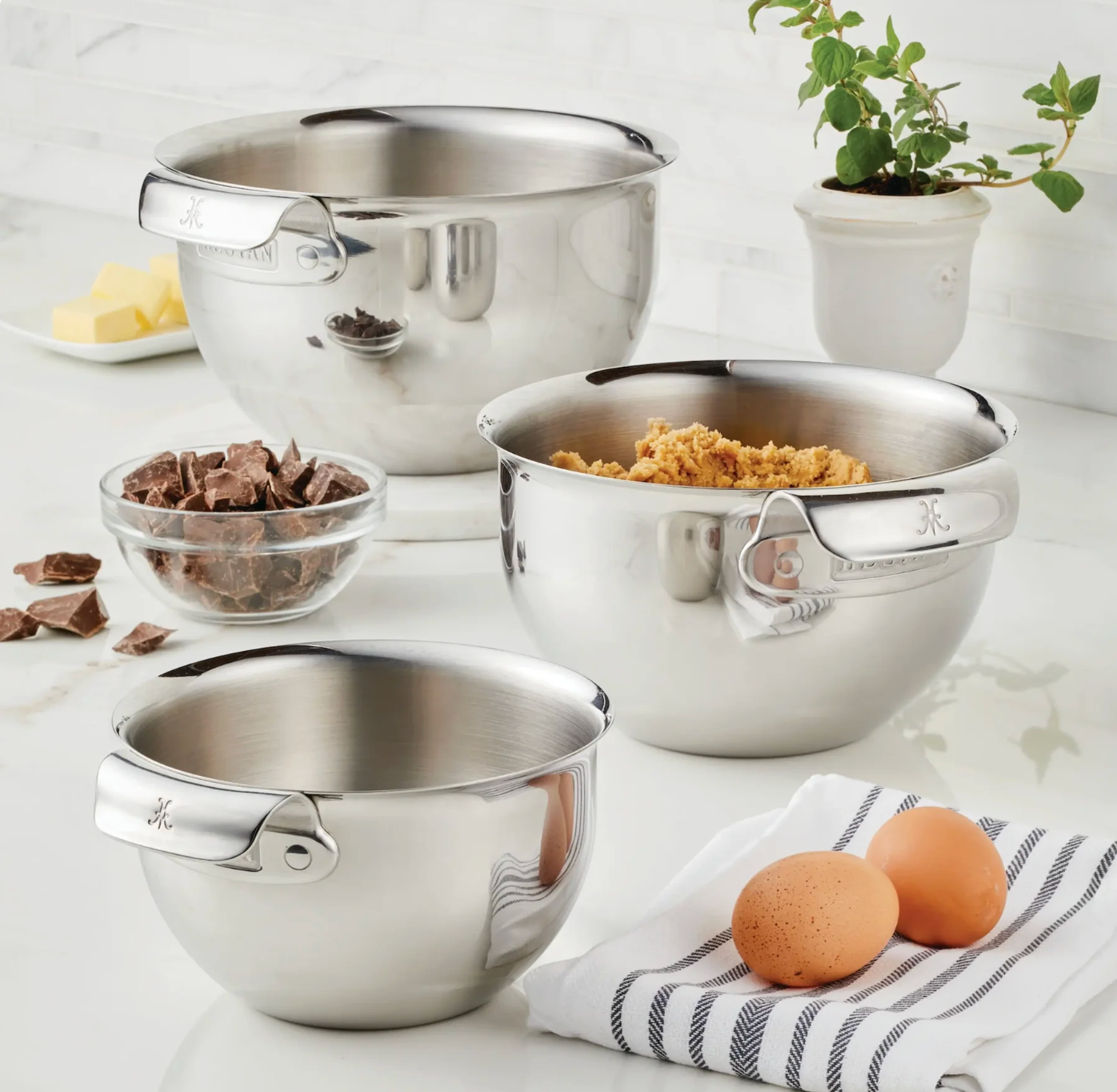 Hestan Provisions Stainless Steel Mixing Bowl Set: 3 Piece