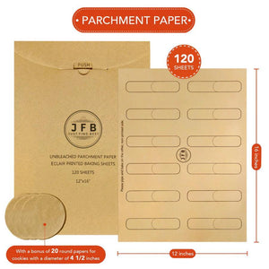 Just.Find.Best Pre-Cut Parchment Paper: 12" x 16", Eclair Printed