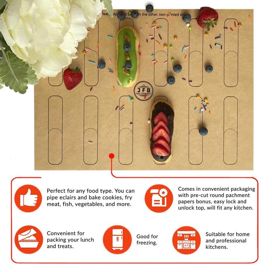 Just.Find.Best Pre-Cut Parchment Paper: 12" x 16", Eclair Printed