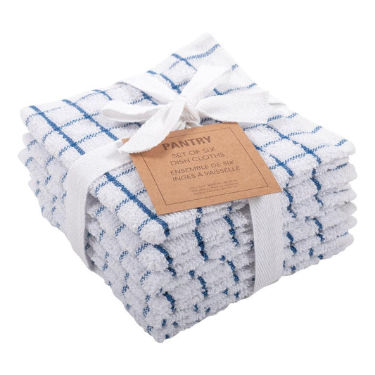 KAF Checkered Dishcloths (Set of 6): Blue