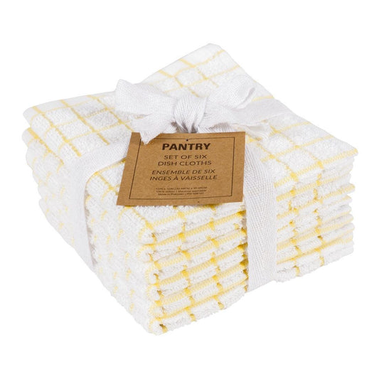 KAF Checkered Dishcloths (Set of 6): Yellow