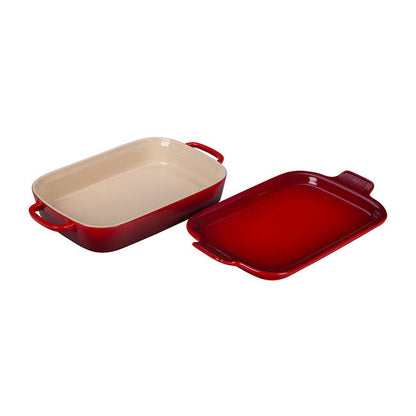 Le Creuset Rectangular Dish with Platter Lid: Cerise