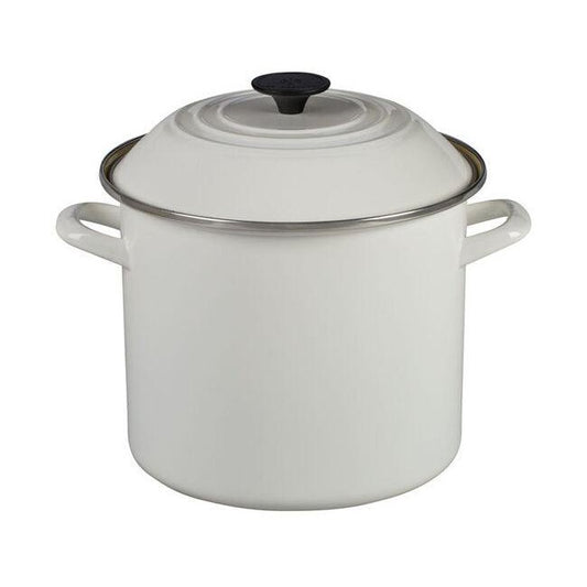 Le Creuset Enamel-On-Steel Stockpot: 10 QT, White