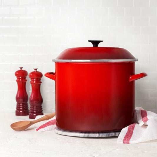 Le Creuset Enamel-On-Steel Stockpot: 16 QT, Cerise