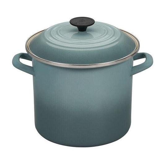 Le Creuset Enamel-On-Steel Stockpot: 8 QT, Sea Salt