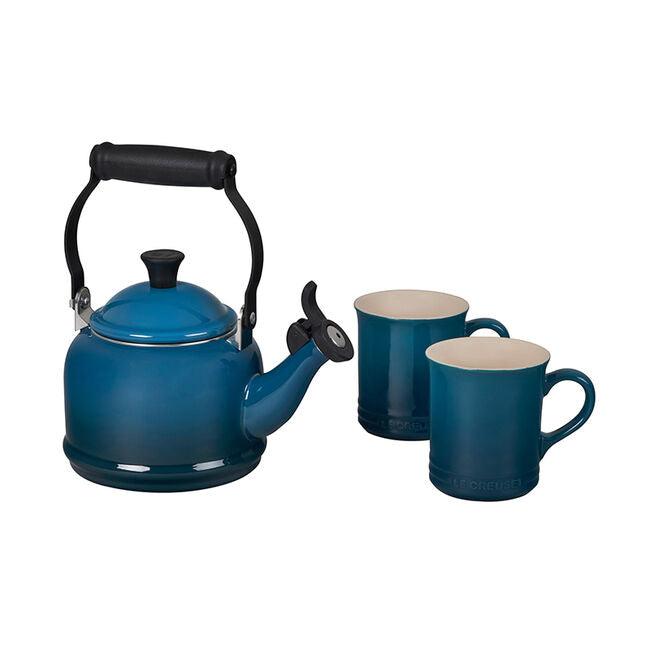 Le Creuset Demi Kettle & 2 Mug Set: Deep Teal