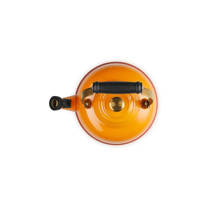 Le Creuset Kettle: Whistling, Persimmon w/ Gold Knob