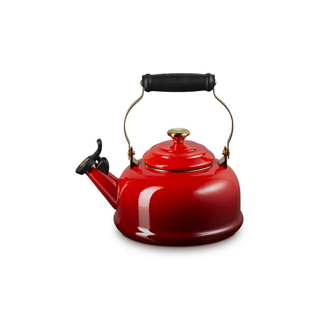 Le Creuset Kettle: Whistling, Cerise w/ Gold Knob