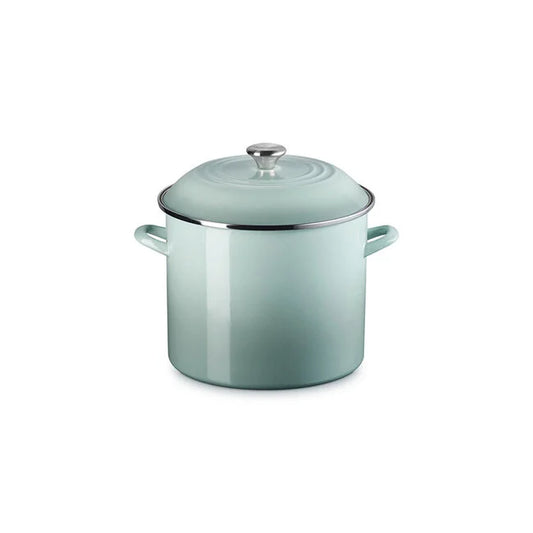 Le Creuset Enamel-On-Steel Stockpot: 16 QT, Sea Salt