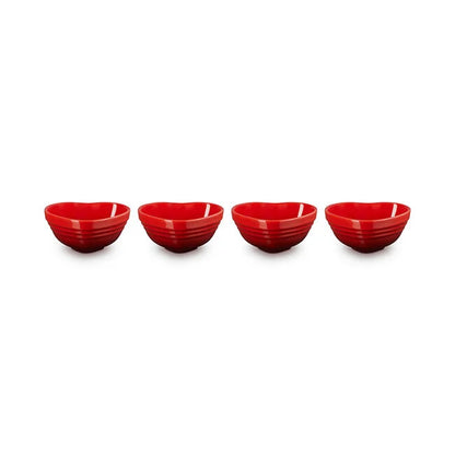 Le Creuset Heart Collection Pinch Bowls (Set of 4): Cerise