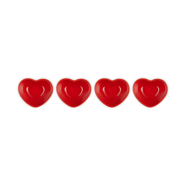 Le Creuset Heart Collection Pinch Bowls (Set of 4): Cerise