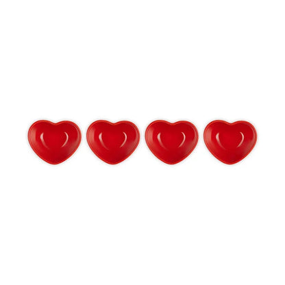 Le Creuset Heart Collection Pinch Bowls (Set of 4): Cerise