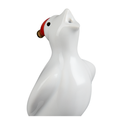 Le Creuset Pie Bird: White with Santa Hat