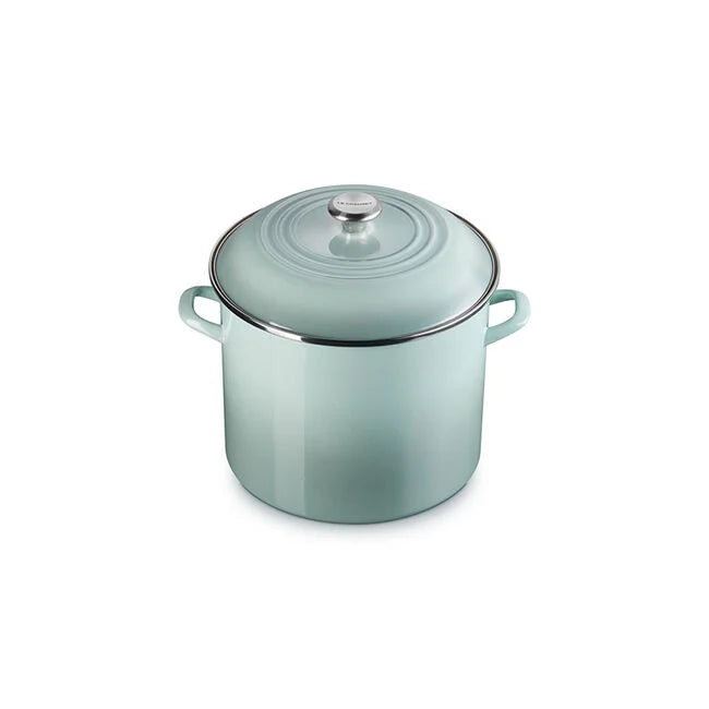 Le Creuset Enamel-On-Steel Stockpot: 16 QT, Sea Salt